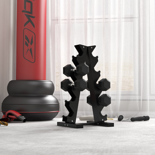 HOMCOM Hex Dumbbell Set 2x5kg – Home Weight Lifting Fitness Training Kit