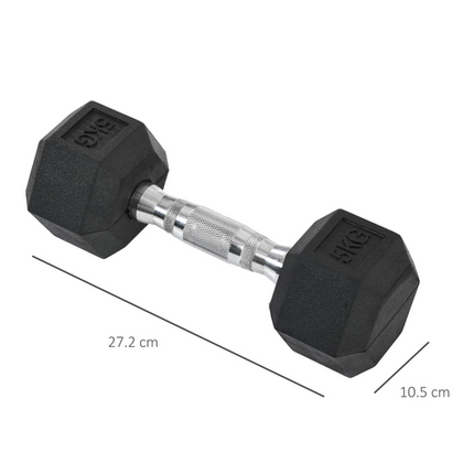 HOMCOM Hex Dumbbell Set 2x5kg – Home Weight Lifting Fitness Training Kit
