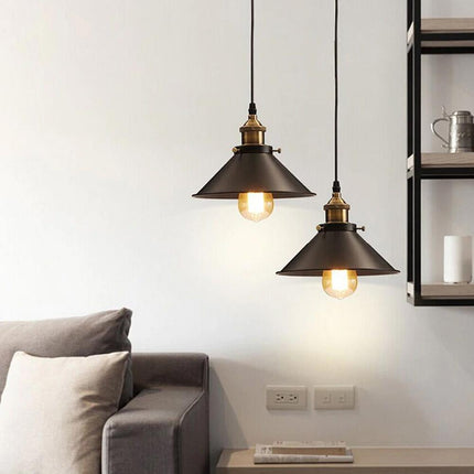 Matt Black Bedroom Light Shade with Gold Lamp Holder
