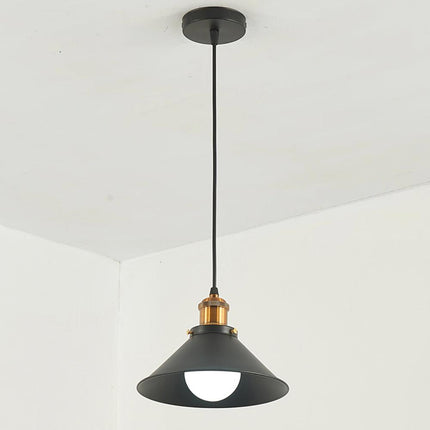 Matt Black Bedroom Light Shade with Gold Lamp Holder