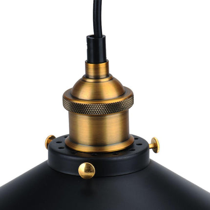 Matt Black Bedroom Light Shade with Gold Lamp Holder