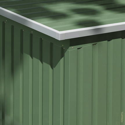 Green Corrugated Metal Garden Shed 9ft x 4.25ft with Foundation, Doors & Ventilation