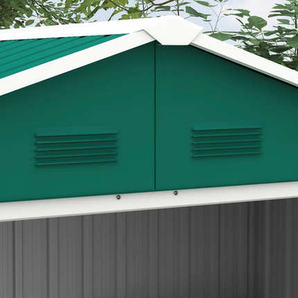 Green Metal Garden Shed 6.5 x 3.5FT – Outdoor Storage House for Tools and Equipment