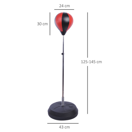 HOMCOM Kids Boxing Punching Ball Set – Adjustable Height with Gloves