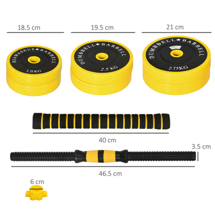 HOMCOM 30KG Barbell and Dumbbell Weight Set – Home Gym Fitness Training