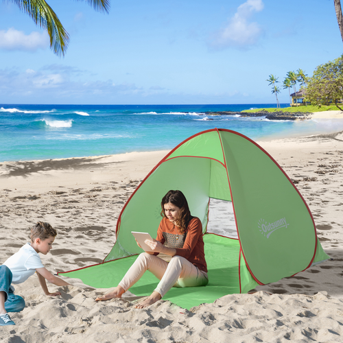 Lightweight Pop-Up Tent Sun Shelter with Carry Bag – Green