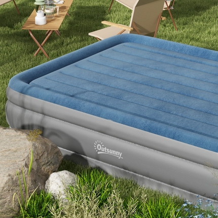 Outsunny Queen Inflatable Mattress with Electric Pump – 203 x 152 x 46 cm