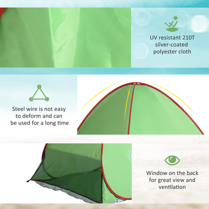 Lightweight Pop-Up Tent Sun Shelter with Carry Bag – Green