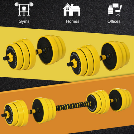 HOMCOM 30KG Barbell and Dumbbell Weight Set – Home Gym Fitness Training