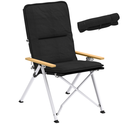 Outsunny High-Back Padded Camping Chair – Folding Recliner with Bag