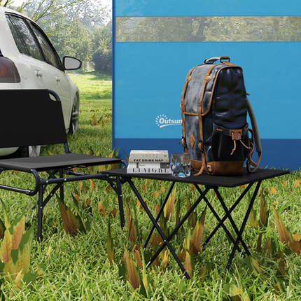 Folding Camping Table – Outdoor Use for Picnic, Hiking or BBQ – Black