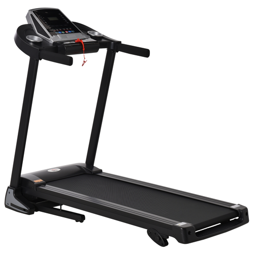 HOMCOM Folding Electric Treadmill – 12km/h Running Machine with Incline & LED Display