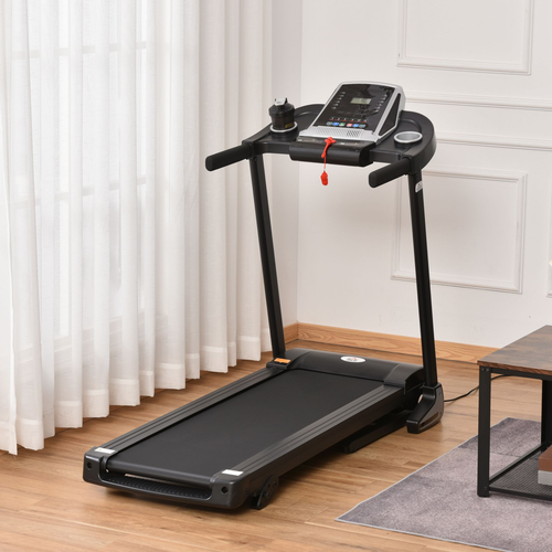 HOMCOM Folding Electric Treadmill – 12km/h Running Machine with Incline & LED Display