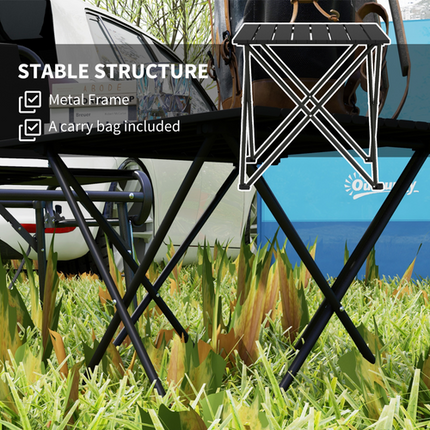 Folding Camping Table – Outdoor Use for Picnic, Hiking or BBQ – Black