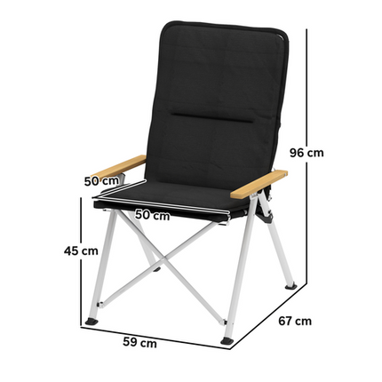 Outsunny High-Back Padded Camping Chair – Folding Recliner with Bag