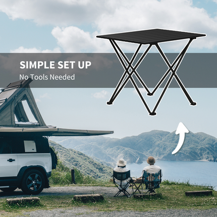 Folding Camping Table – Outdoor Use for Picnic, Hiking or BBQ – Black