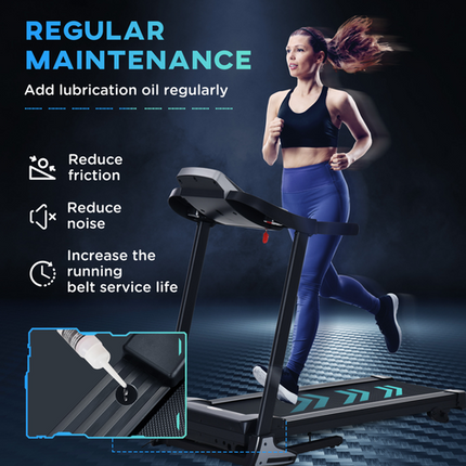 HOMCOM Folding Electric Treadmill – 12km/h Running Machine with Incline & LED Display