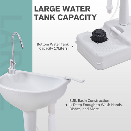 Portable Camping Sink with Towel Holder & Soap Dispenser – Outdoor Hand Wash Station
