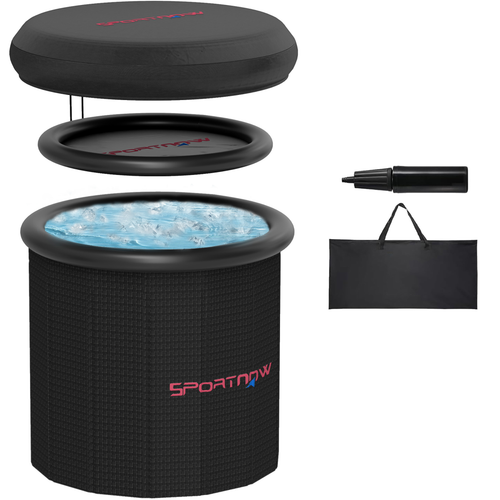 SPORTNOW Outdoor Ice Bath Tub 300L – Portable Cold Water Therapy, Black