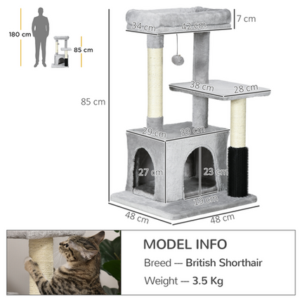 Cat Tree Climbing Activity Center – Scratching Post, Hanging Ball & Massage Toy