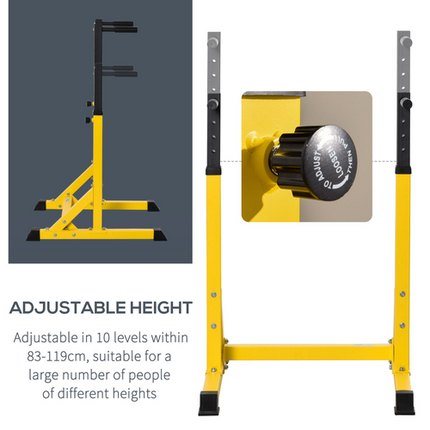 HOMCOM Power Tower Dip Station – Chin-Up, Pull-Up & Parallel Bars for Home Gym