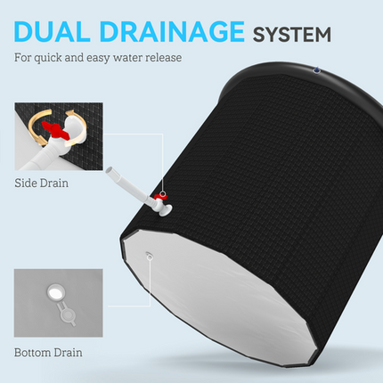SPORTNOW Outdoor Ice Bath Tub 300L – Portable Cold Water Therapy, Black
