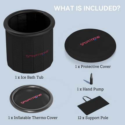 SPORTNOW Outdoor Ice Bath Tub 300L – Portable Cold Water Therapy, Black