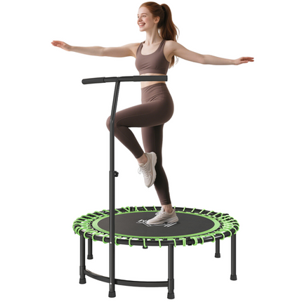 HOMCOM Outdoor Trampoline Bouncer Jumper with Adjustable Handle – For Kids and Adults