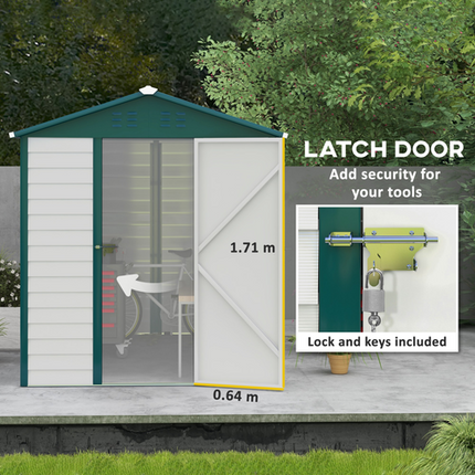 Galvanized Steel Garden Tool Shed 9x6ft – Weather-Resistant Outdoor Storage House