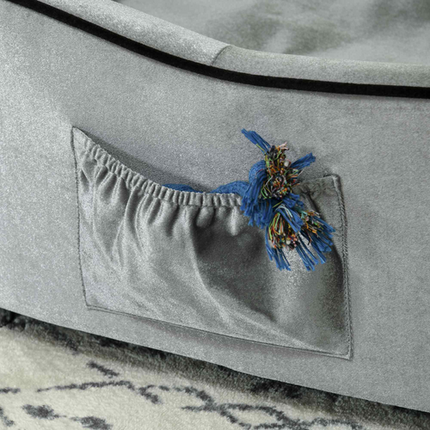 Modern Dog Sofa Couch – Puppy & Kitten Lounge with Storage Pocket & Cushion