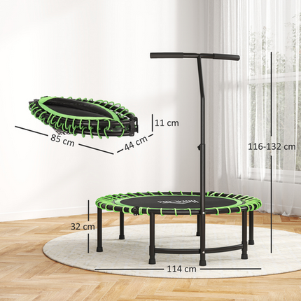 HOMCOM Outdoor Trampoline Bouncer Jumper with Adjustable Handle – For Kids and Adults