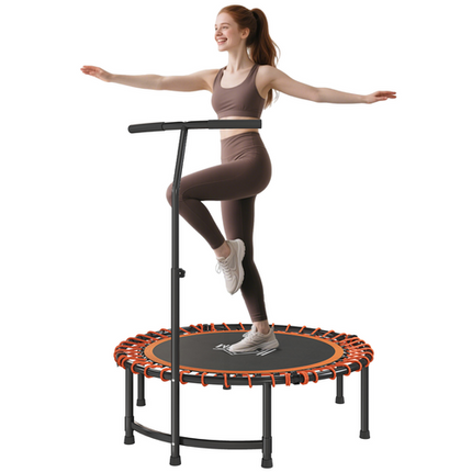 HOMCOM Outdoor Trampoline Bouncer Jumper with Adjustable Handle – For Kids and Adults