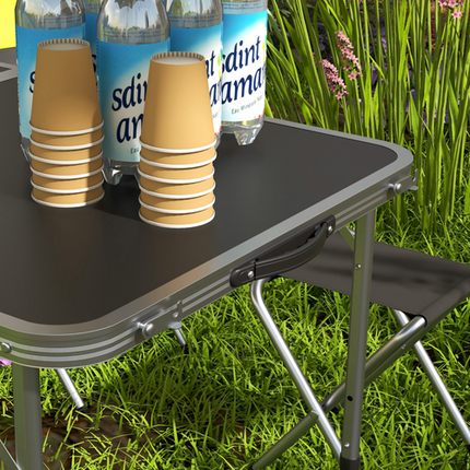 Outsunny Folding Camping Table & Chairs Set – Outdoor/Indoor BBQ Picnic Use