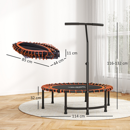 HOMCOM Outdoor Trampoline Bouncer Jumper with Adjustable Handle – For Kids and Adults