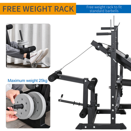 HOMCOM Multi-Exercise Weight Bench – Bench Press & Leg Extension for Full Body Workout