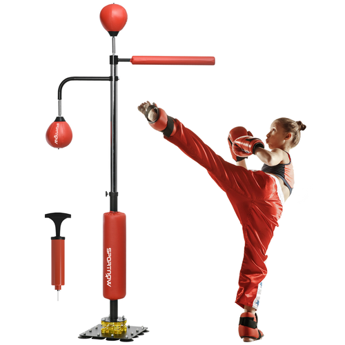 SPORTNOW Freestanding Boxing Bag – Reflex Punching Bag with Speed Balls