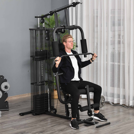 HOMCOM Multifunction Home Gym Station – Strength Training Fitness Machine