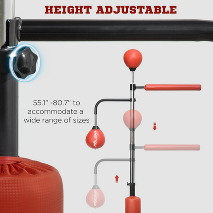 SPORTNOW Freestanding Boxing Bag – Reflex Punching Bag with Speed Balls