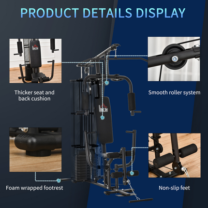 HOMCOM Multifunction Home Gym Station – Strength Training Fitness Machine