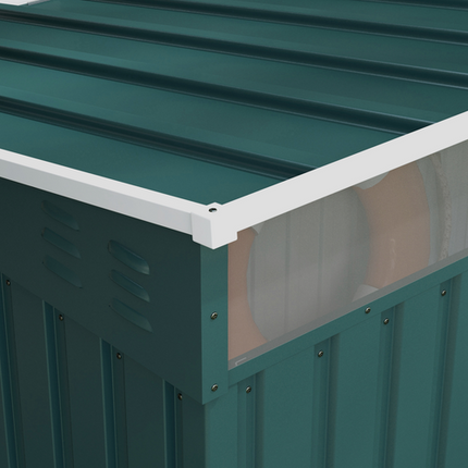 Green Metal Garden Shed 6.5 x 4FT – Lockable Storage House with Foundation for Tools