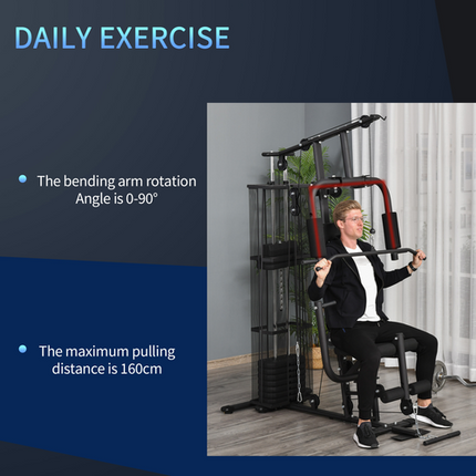 HOMCOM Multifunction Home Gym Station – Strength Training Fitness Machine