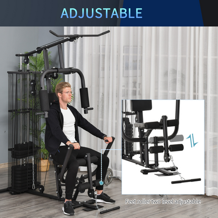 HOMCOM Multifunction Home Gym Station – Strength Training Fitness Machine
