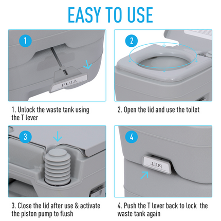 Outsunny 20L Camping Toilet – Portable Travel WC for Caravan, Fishing or Outdoor Use