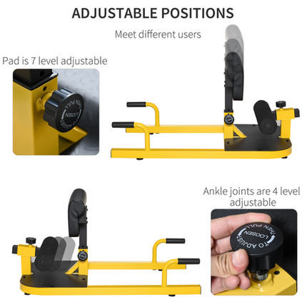 3-in-1 Squat Machine – Sit-Up, Push-Up, Adjustable Home Gym Leg Workout Bench