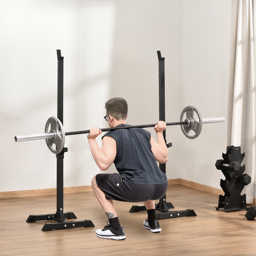 HOMCOM Power Rack – Barbell Squat Stand Spotter for Home Gym