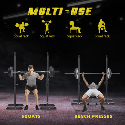 HOMCOM Power Rack – Barbell Squat Stand Spotter for Home Gym