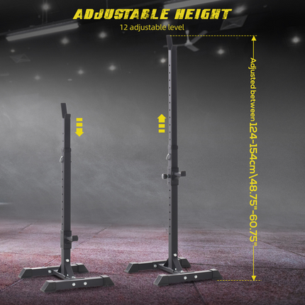 HOMCOM Power Rack – Barbell Squat Stand Spotter for Home Gym