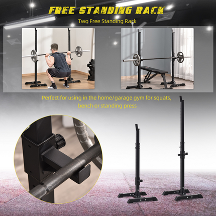 HOMCOM Power Rack – Barbell Squat Stand Spotter for Home Gym