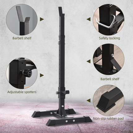 HOMCOM Power Rack – Barbell Squat Stand Spotter for Home Gym