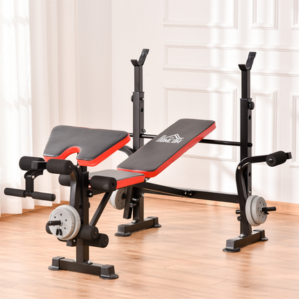 HOMCOM Multi-Function Adjustable Weight Bench – Home Gym Strength Training